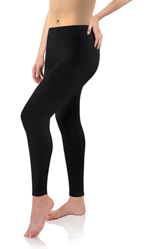 sesto senso Viskose Leggings für Damen lang Schwarz Mädchen Fitnesshose Sporthose Bunte Yoga L Black von sesto senso