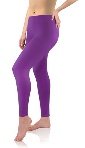 sesto senso Viskose Leggings für Damen lang Violett lila Mädchen Fitnesshose Sporthose Bunte Yoga 4XL Fiolet von sesto senso