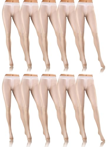 sesto senso Weiß Strumpfhose Damen 10er Pack 8 Den Feinstrumpfhose Transparent weiss XL Bianco von sesto senso
