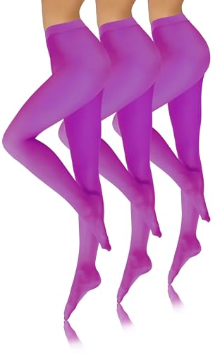 sesto senso strumpfhosen damen 3 pack Violette 40 den Bunte Blickdicht Microfaser 40-42 3 M Azalea von sesto senso