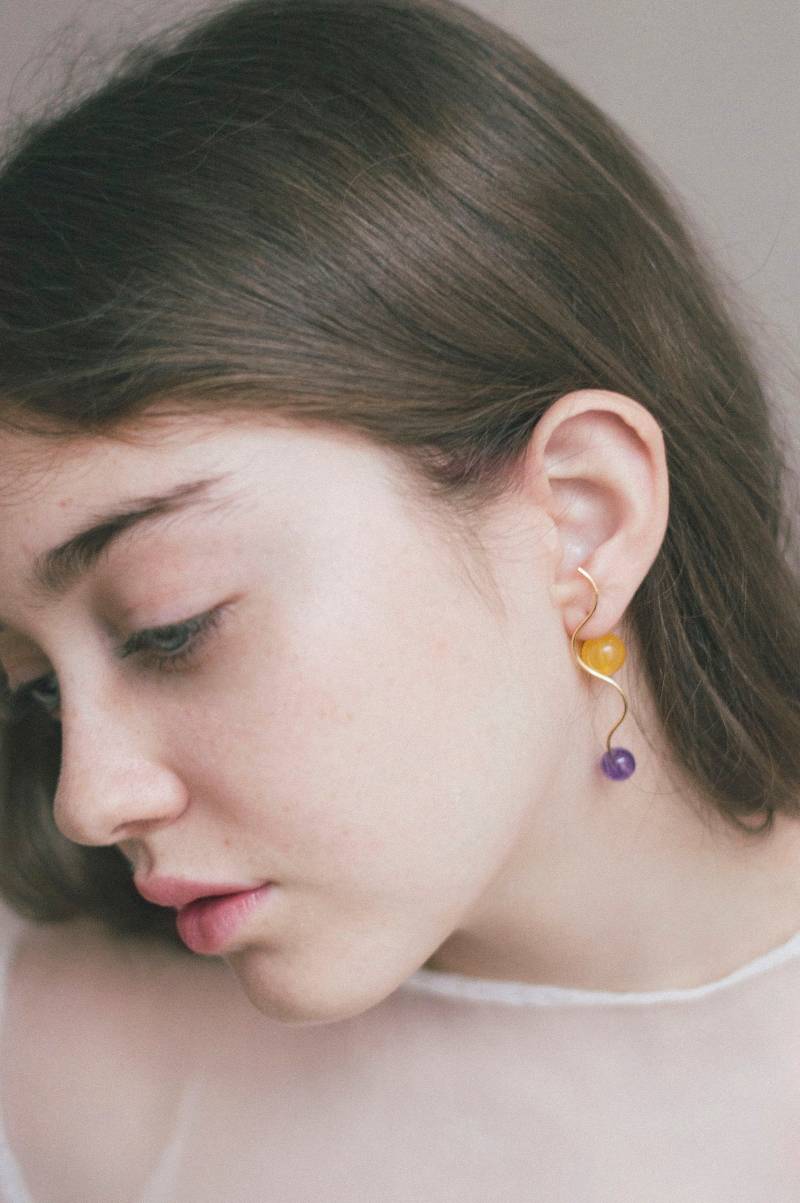 Farbenblockohrringe Farbenblockohrringe von sewasong