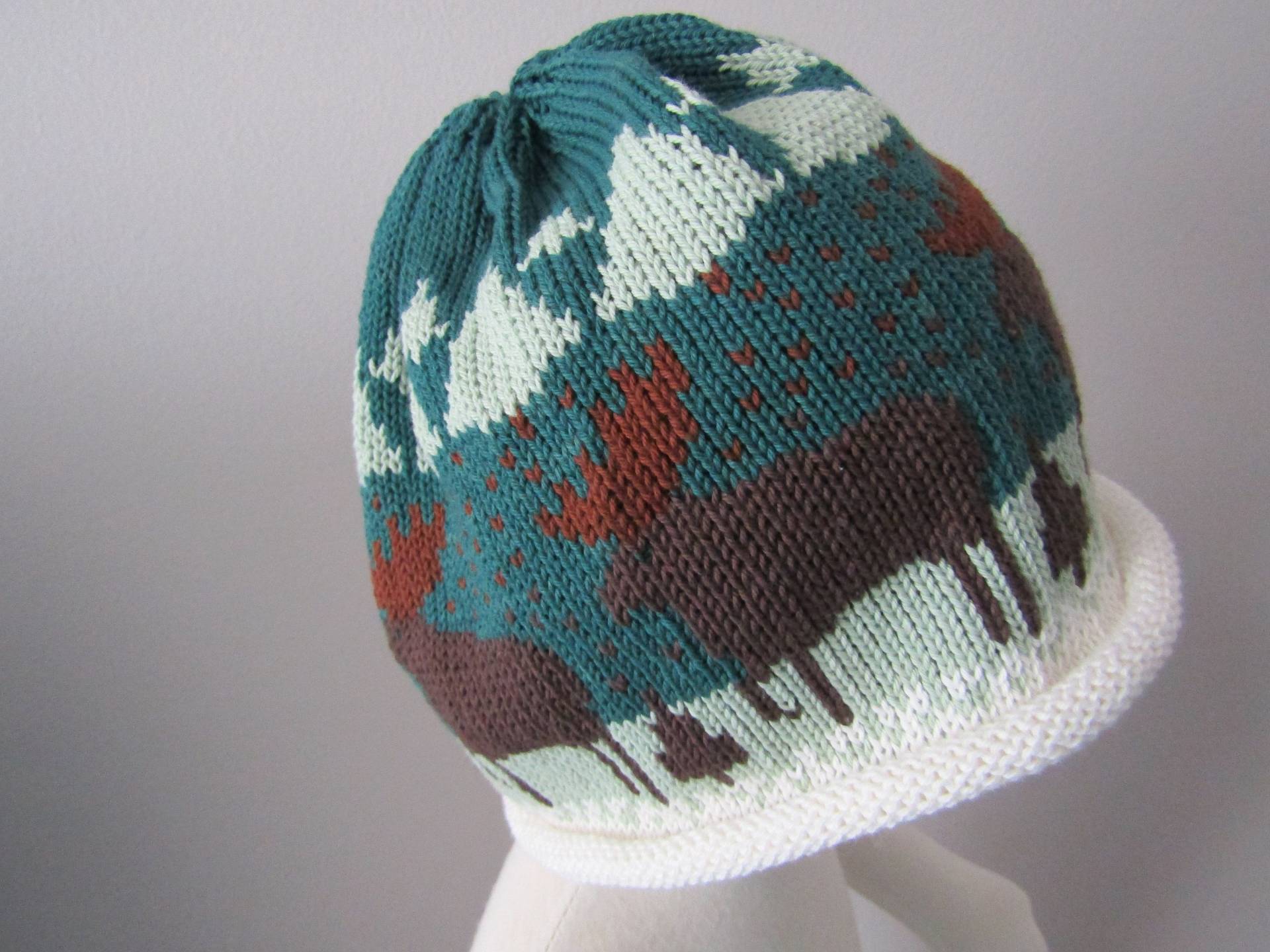 2018 Winter Elch Pine Tree Sage Jäger Creme Cotton Ombre Strickmütze Beanie Mütze Rollmützen Baby Geschenke von sewfunknitting