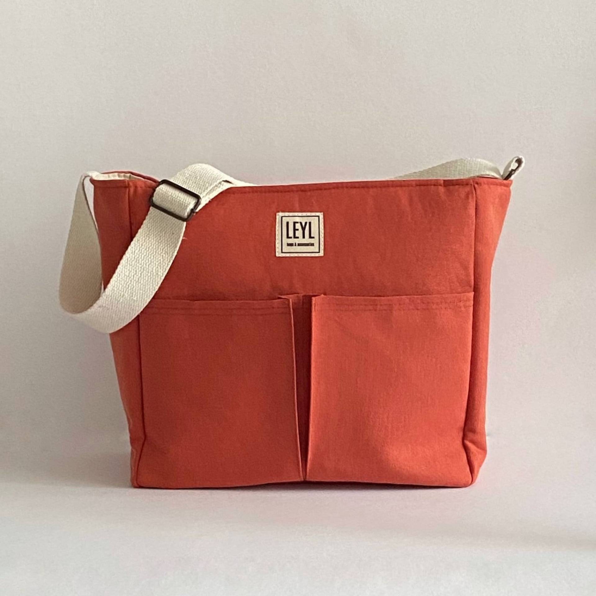 Große Crossbody-Einkaufstasche Mit Fächern, Canvas Tasche Reißverschluss, Schultertasche Mehreren Taschen, Lehrertasche Laptoptasche von sewingjobs