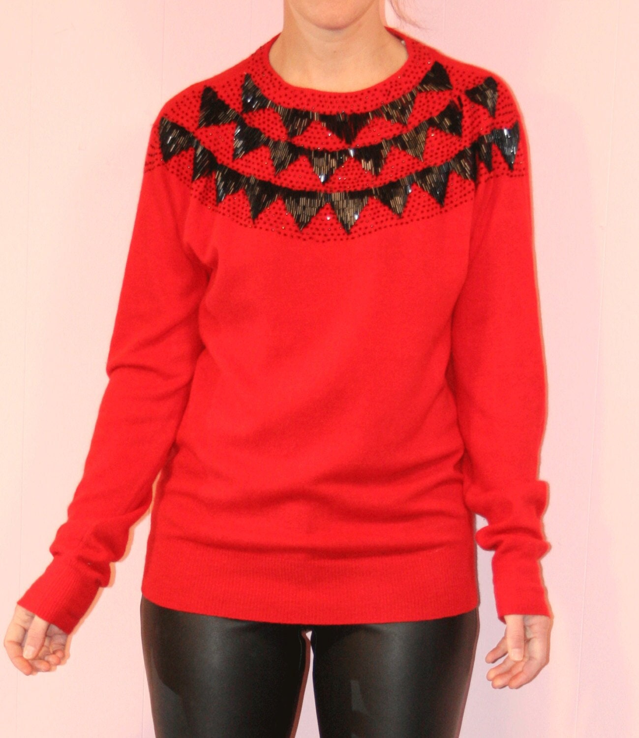Perlenpullover/Anne Klien/Red Hot/Medium von sewjustified