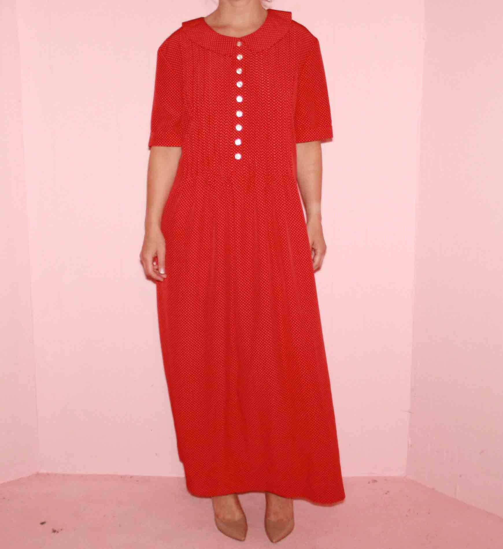 Polkadot Rotes Maxi Kleid von sewjustified