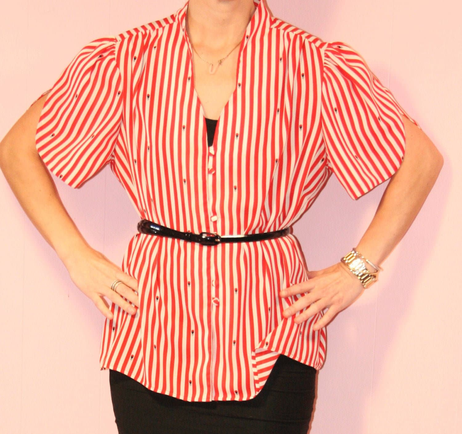 Rot Gestreifte Bluse/Candy Cane Chaus von sewjustified