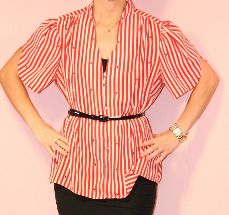 Rot Gestreifte Bluse/Candy Cane Chaus von sewjustified