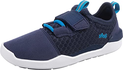 sfoli sporti Everyday Sneaker für aktive Kids, breiter Zehenbereich, flexibel Größe 30-40 Navy Blau - Navy 33 von sfoli