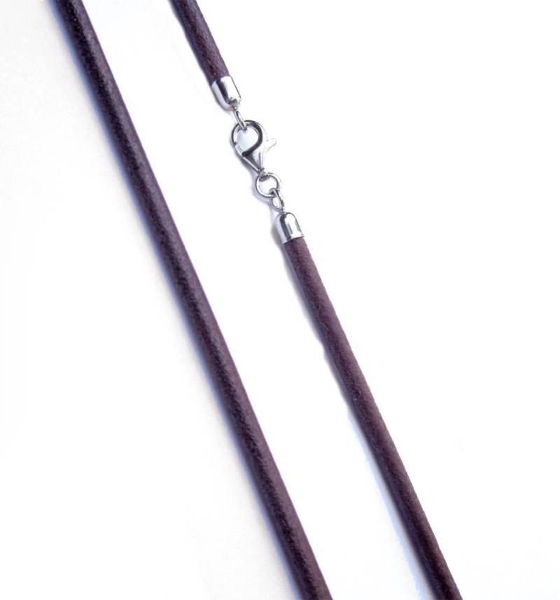 Lederkette Reißfestes Kernleder Dunkelbraun Verschluss 925 Silber Rhodiniert Ø Ca. 3 Mm Von 38 cm Bis 90 von sgschmuck