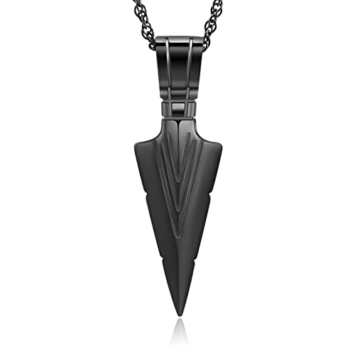 shajwo Urnen-Halskette mit Pfeilspitze für Asche für Damen und Herren, Erinnerungs-Andenken, Asche-Halskette für menschliche Asche, Metall, Edelstahl von shajwo