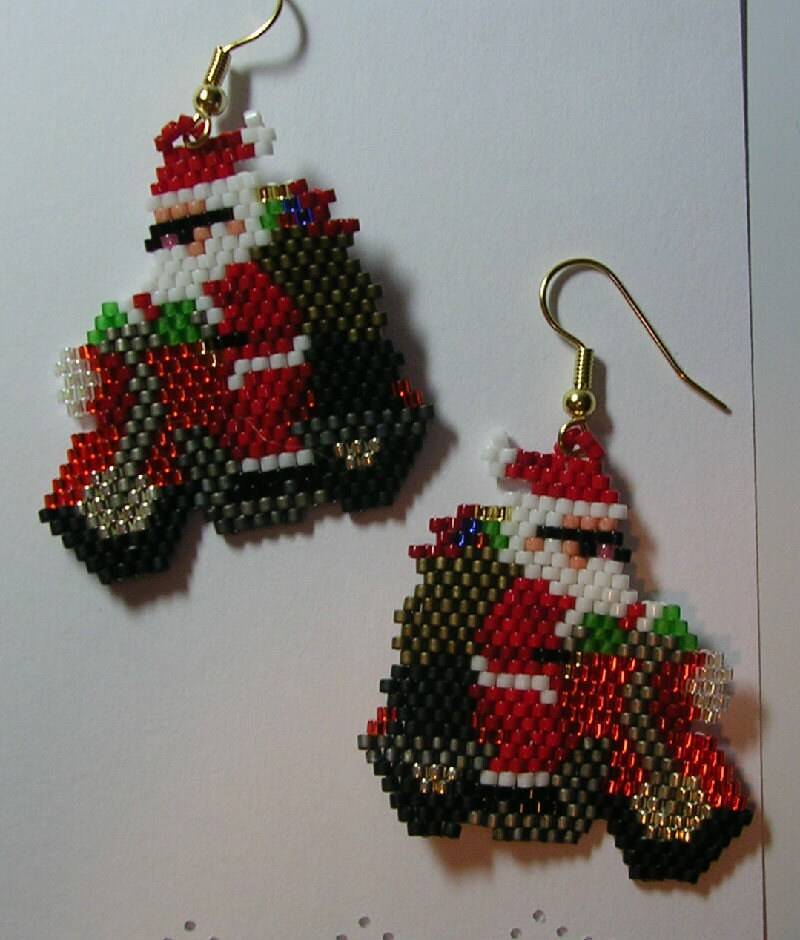 Biker Weihnachtsmann Ohrringe von shamlynn