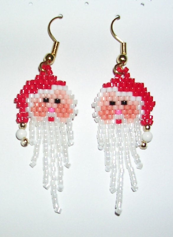 Weihnachtsmann Ohrringe - Fringe Bart von shamlynn