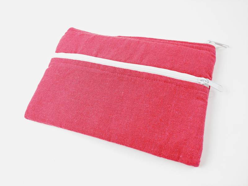 Rosa Federmäppchen, Zwei Fach Reißverschluss Fall, Gepolsterte Bleistift Machen, Tasche, Zubehör Fall Hand Aus Reiseetui von shanidesigns15