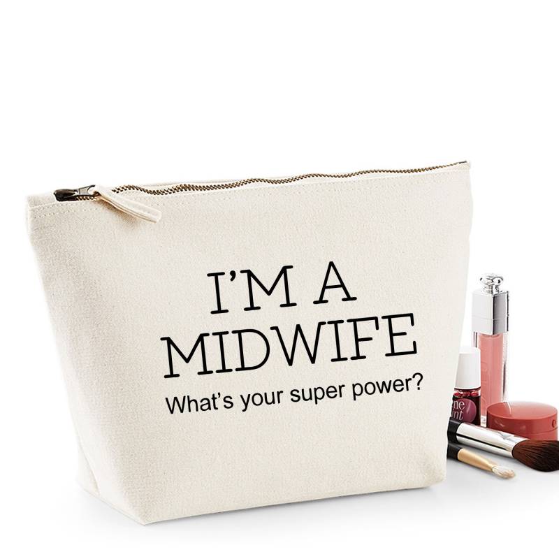Hebamme Dankesgeschenk Damen Schminkaccessoire Tasche Muttertag von shaniztoons