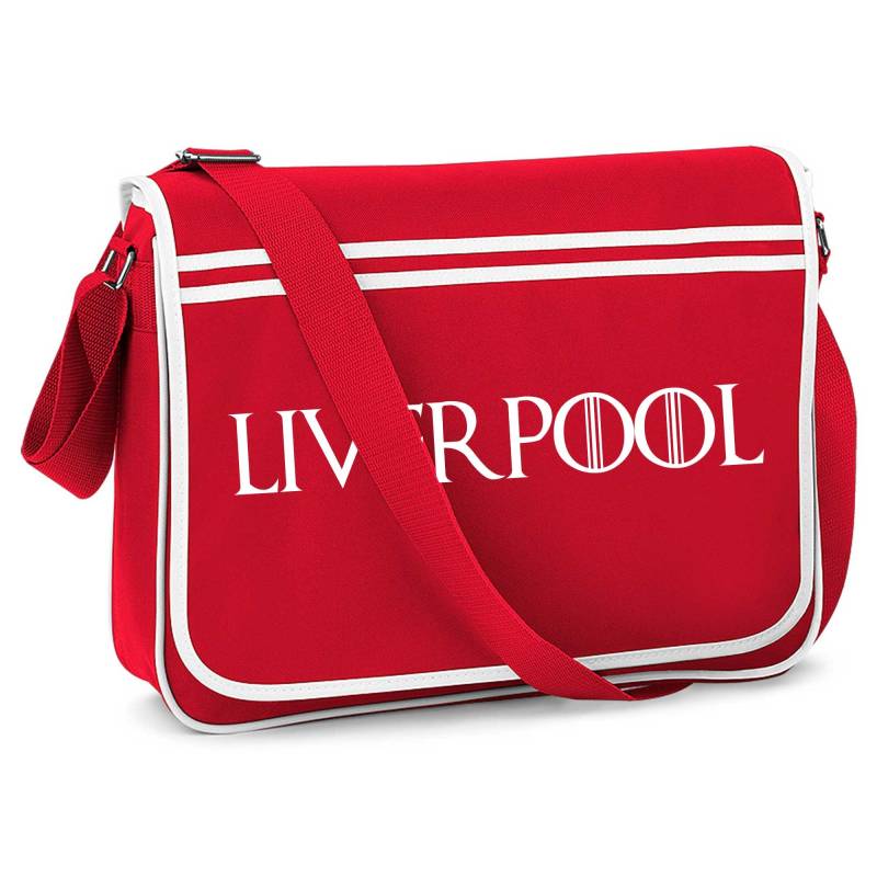 Liverpool Gift Retro Mens Football Sports College University Messenger Man Bag von shaniztoons
