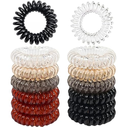 12 Spiralhaarbänder, Kunststoff-Haarbänder, mehrfarbig, bequeme lockige Haarbänder, Pferdeschwanz-Haarbänder, für Damen und Mädchen mit dickem oder dünner werdendem Haar 12 Spiralhaarbänder, Kunststoff-Haarbänder, mehrfarbig, bequeme lockige Haarbänder, Pferdeschwanz-Haarbänder, für Damen und Mädchen mit dickem oder dünner werdendem Haar von shaohui