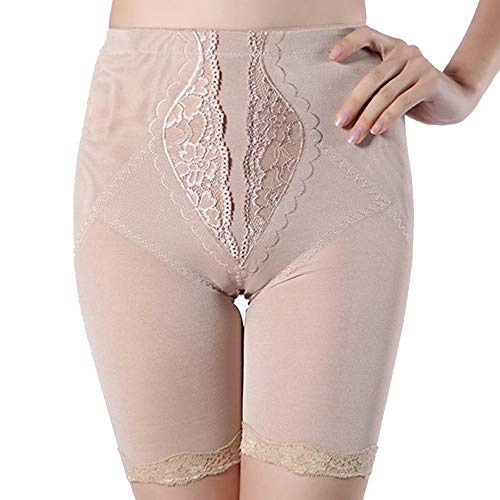 PAZ Figurformende Miederhose | Hochgeschnittene Damen Shapewear Mieder Unterwäsche mit Spitze | Farbe: Beige Größe: L von shape me