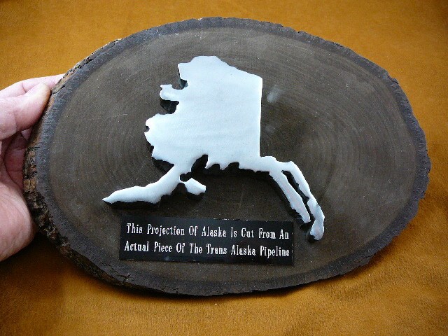 Echte Alaskan Öl Pipeline Vom Bundesstaat Alaska Ausgeschnitten Stück Rohr Linie Dicker Stahl Von Geschichte Nettes Souvenir Display Plaque von sharkman123