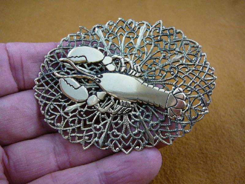 Hummer Fischklaue Maine Filigran Gerollt Oval Geformt Viktorianisch Brass Pin Anhänger Brosche B-Lob-1 Hummer Fischklaue Maine Filigran Gerollt Oval Geformt Viktorianisch Brass Pin Anhänger Brosche B-Lob-1 von sharkman123