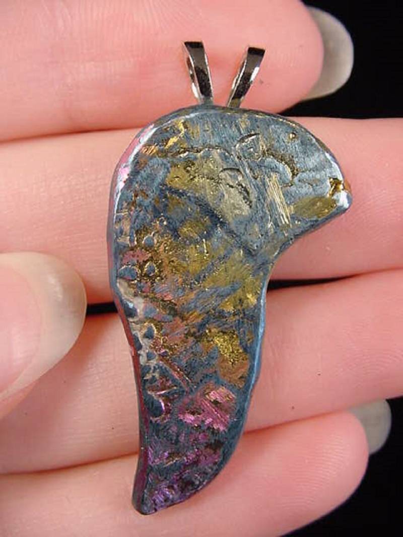 Seltsam Seltene Titan Polymorphen Gelb Rosa Regenbogen Abstrakt Anhänger Schmuck Tp-90 von sharkman123