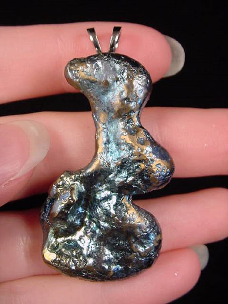 Seltsam Seltene Titan Polymorphen Grün Und Gold Regenbogen Abstrakte Nugget Anhänger Schmuck Tp-163 von sharkman123
