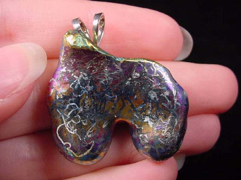 Seltsam Seltene Titan Polymorphen Rosa Orange Lila Rainbow Abstrakte Nugget Anhänger Schmuck Tp-127 von sharkman123