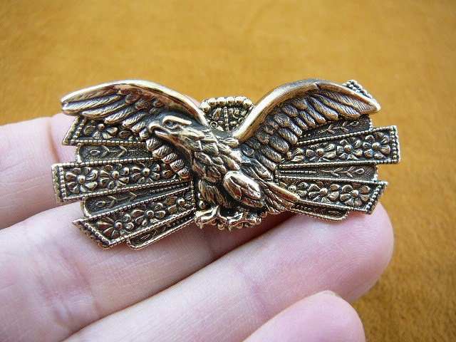 Weißkopfseeadler Vogel Fliegen Adler Flügel Blüte Bogenförmig Repro Victorian Messing Pin Brosche B-Bird-1 von sharkman123