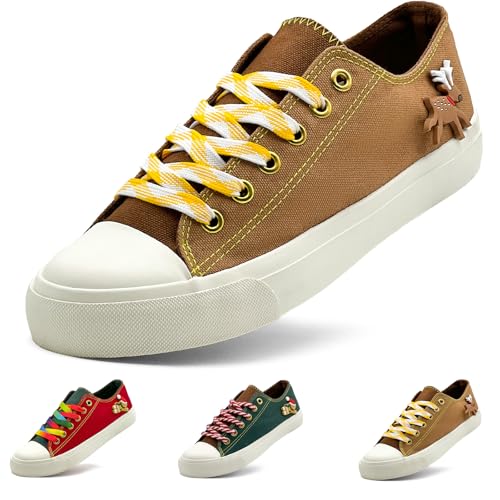 Canvas Schuhe für Frauen Männer Sneaker Mode High Low Tops Weihnachtsschuhe Klassische Casual Tennis Laufen Gehen Santa Schuhe Unisex von sharllen