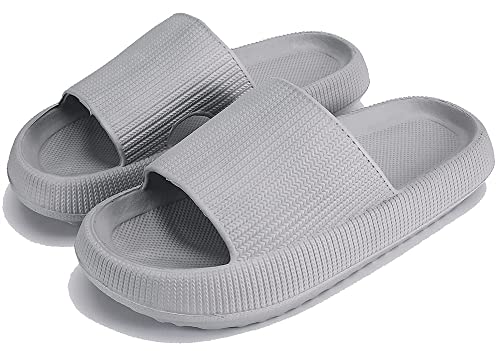 Sharllen Cloud Slides Hausschuhe Jungen Mädchen Rutschfest Hausschuhe Kinder Strand Slide Sandalen Schwarz Weiß Beige, GRAU, 10.5-11.5 Little Kid von sharllen
