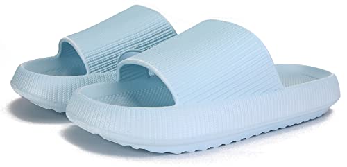 Sharllen Cloud Slides Hausschuhe Jungen Mädchen Rutschfest Hausschuhe Kinder Strand Slide Sandalen Schwarz Weiß Beige, Hell, blau, 11.5-12.5 Little Kid von sharllen