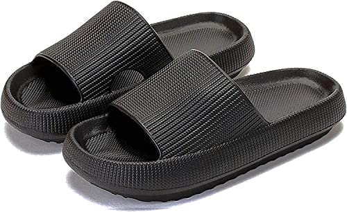 Sharllen Cloud Slides Hausschuhe Jungen Mädchen Rutschfest Hausschuhe Kinder Strand Slide Sandalen Schwarz Weiß Beige, Schwarz, 12.5-13.5 Little Kid von sharllen