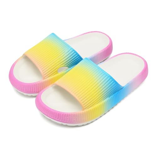 sharllen Badelatschen Kinder Mädchen Flache Sommer Hausschuhe Jungen Eva Badeschlappen Cosy House rutschfest Dusch Badeschuhe Strand Leicht Sandalen Kinder Pantoletten von sharllen