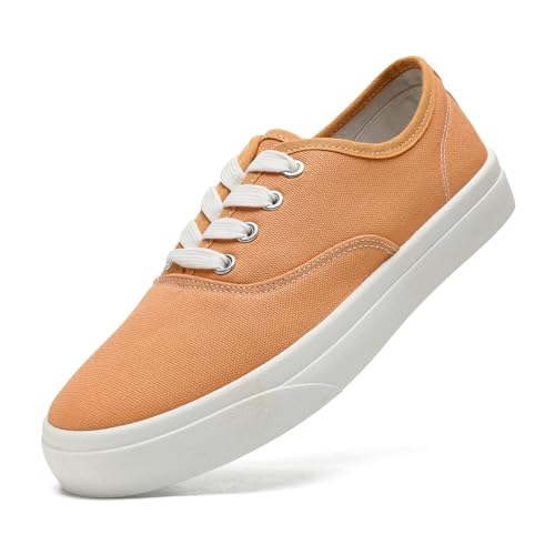 sharllen Damen Herren Canvas Sneaker Stoffschuhe Low Top Atmungsaktive Turnschuhe Freizeitschuhe Segeltuchschuhe(Peach 250) von sharllen