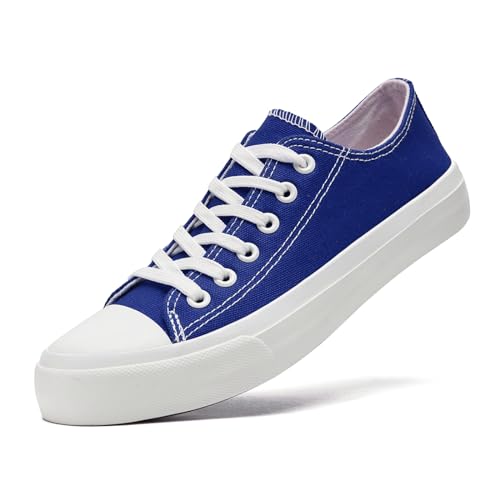 sharllen Unisex Sneaker Stoffschuhe Damen Herren Canvas Schuhe Low Top Turnschuhe（Navy Blue 240） von sharllen