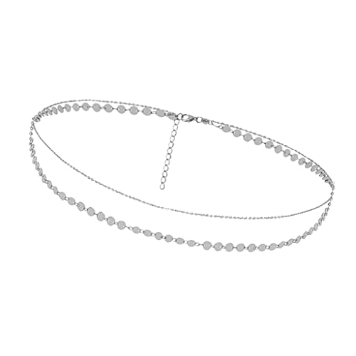 sharprepublic 2-lagige Körperketten Bauch Hüfte Röcke Taille Ketten Sommer Strand Party Gürtel Körper Zubehör für Frauen Mädchen Geschenke - Silber von sharprepublic