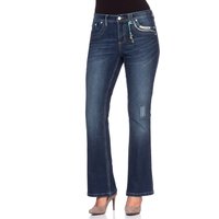 Große Größen: Bootcut Stretch-Jeans im Used-Look, dark blue Denim, Gr.21-104 von sheego by Joe Browns