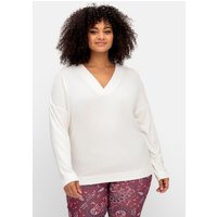 Große Größen: Oversize-Sweatshirt mit Stickerei hinten, offwhite, Gr.40/42-60/62 von sheego by Joe Browns