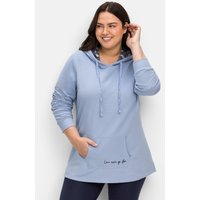 Große Größen: Relax-Kapuzensweatshirt mit Kängurutasche, blau, Gr.40/42-60/62 von sheego by Joe Browns