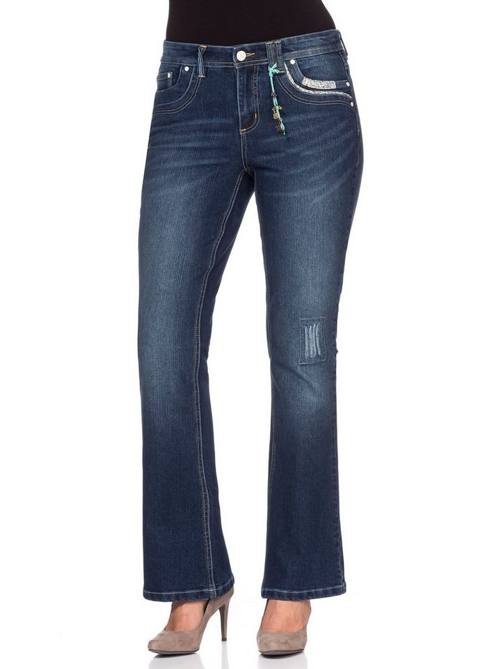 sheego by Joe Browns Bootcut-Jeans Große Größen mit Pailletten am Bund von sheego by Joe Browns