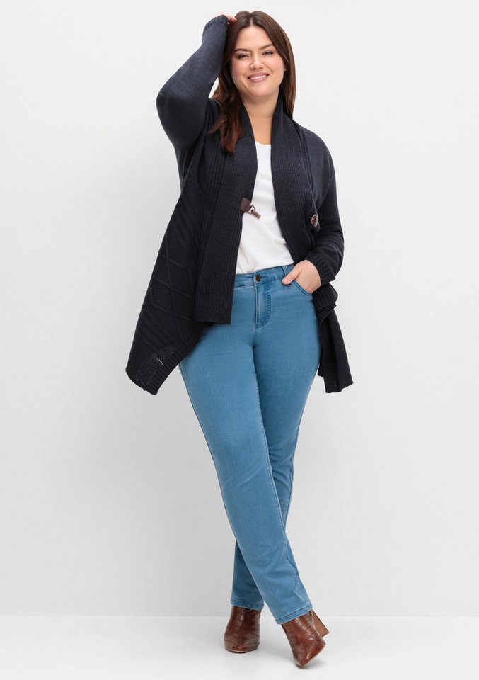 sheego by Joe Browns Strickjacke Longstrickjacke . mit Schalkragen und elegantem Verschluss von sheego by Joe Browns