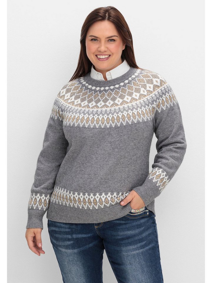 sheego by Joe Browns Strickpullover Große Größen mit Norwegermuster von sheego by Joe Browns