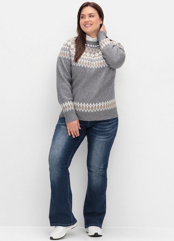 sheego by Joe Browns Strickpullover Jacquard-Pullover . mit Norwegermuster von sheego by Joe Browns