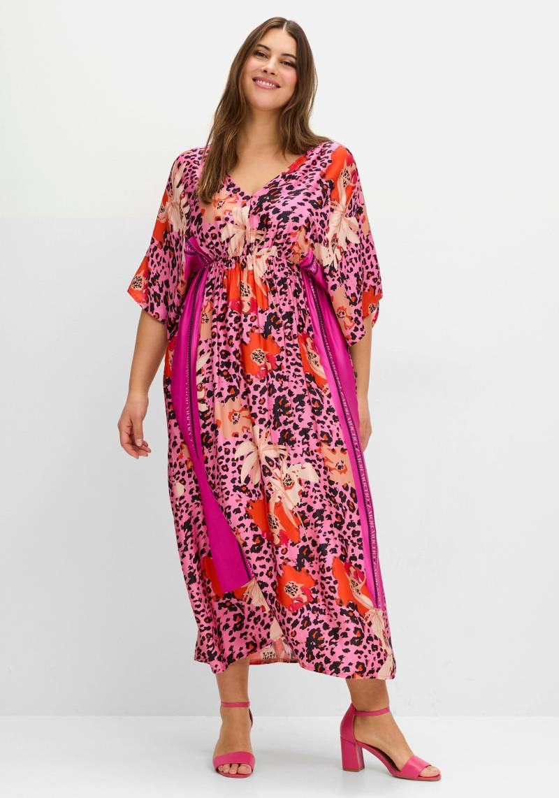 Große Größen: Langes Kleid mit weiten Halbärmeln, pink gemustert, Gr.40-56 von sheego loves miss goodlife