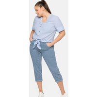 Große Größen: 7/8-Jeans mit Allover-Streifen, in 5-Pocket-Form, blue Denim, Gr.40-58 von sheego