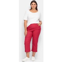 Große Größen: 7/8-Jeans mit Zierknöpfen am Saum, rot, Gr.40-56 von sheego