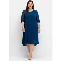 Große Größen: Abendkleid aus Georgette, mit geschlitztem Ärmel, blau, Gr.40-58 von sheego