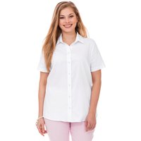 Große Größen: Stretch-Bluse mit kurzem Arm, leicht tailliert, weiß, Gr.40-60 von sheego