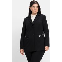 Große Größen: Blazer mit Reißverschluss-Taschen, schwarz, Gr.40-58 von sheego