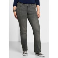 Große Größen: Bootcut-Jeans in 5-Pocket-Form, mit Used-Effekten, grey Denim, Gr.20-116 von sheego