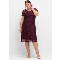 Große Größen: Cocktailkleid mit Zierborten, aubergine, Gr.40-58 von sheego